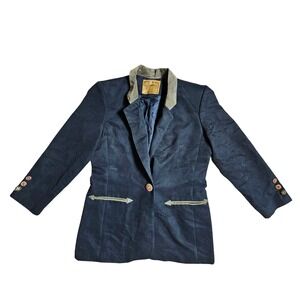 VTG Saddle Ridge Suede Collar Western Blazer Mens L Embroidered Button Cowboy